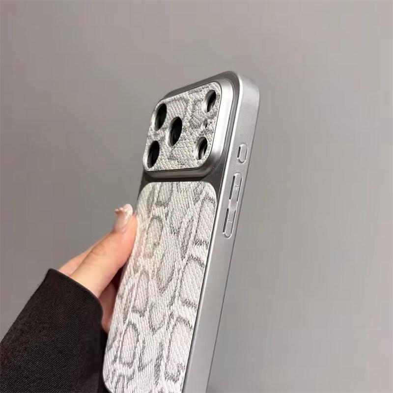 Premium Business Leather Texture Pattern Phone Case For iPhone 17 Air 16 15 14 13 Pro Max Plating Glossy Shockproof Back Cover