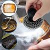 20Pcs Cast Iron Scrubber Food Grade Stainless Steel Chainmail Scrubber with Heat Resistant Pan Scraper Anti-Rust Brush