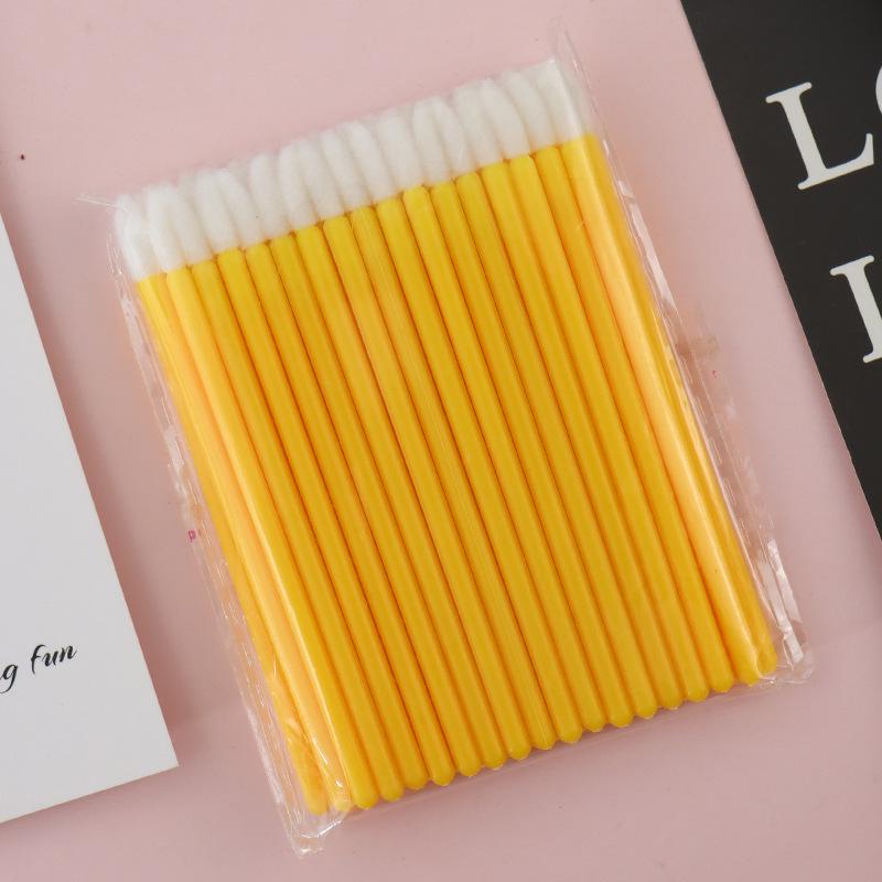 50-Pack Grafting Eyelash and Lip Brush Set - Solid Rod & Slanted Mousse Brushes