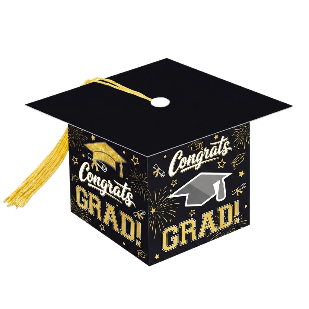 Graduation Doctoral Cap Box Surprise Candy Packaging Bags & Gift Storage Bags For Graduation Party
