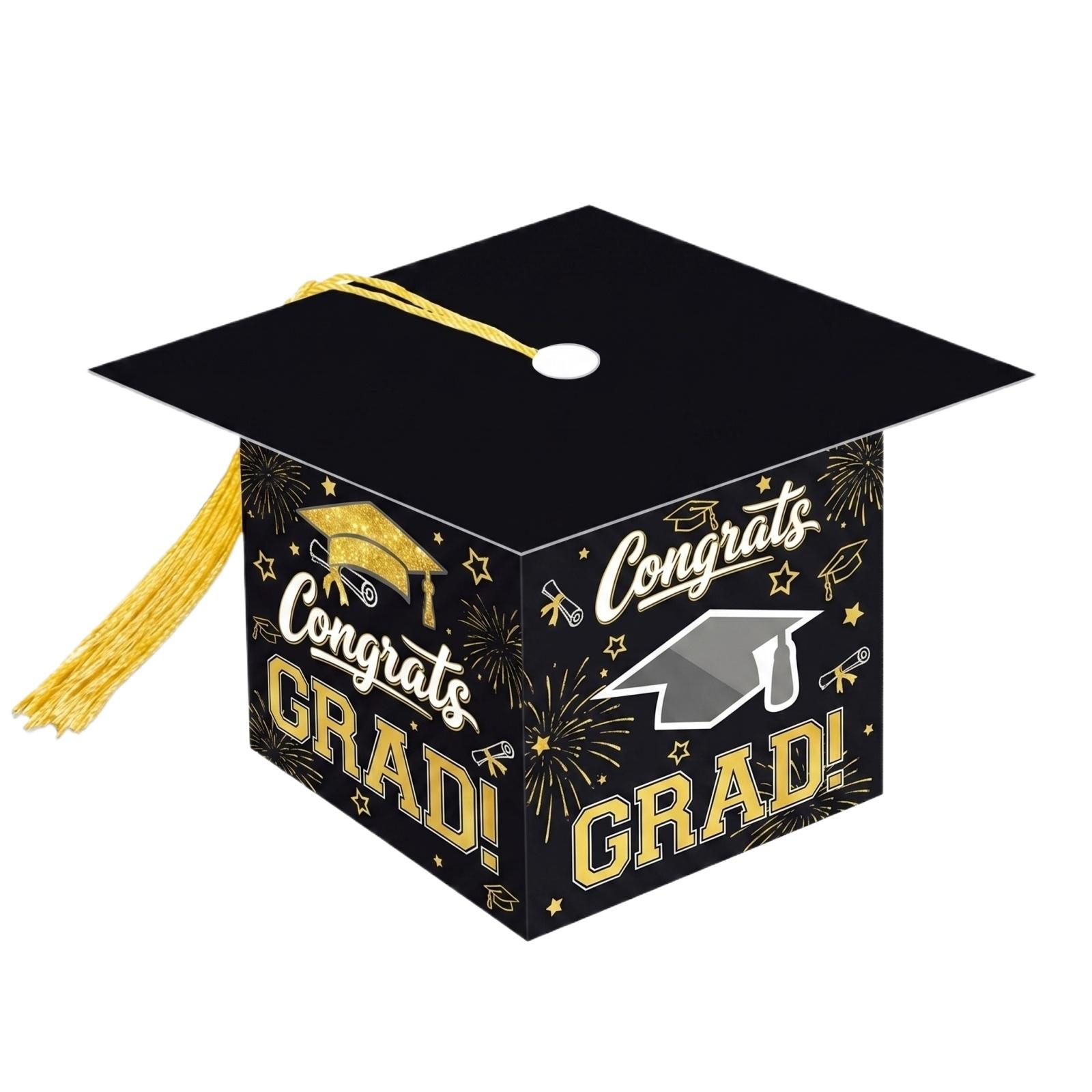 

Graduation Doctoral Cap Box Surprise Candy Packaging Bags & Gift Storage Bags For Graduation Party One Size чёрный