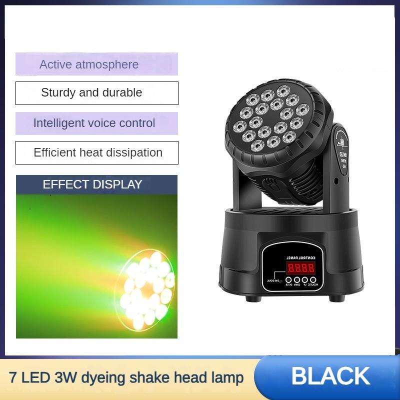 

18 LED Бар Таверна 3 Вт Управляемая голосом вращающаяся лампа KTV стробоскоп атмосферный свет окрашивающая подвижная голова (Stained Version) 7LED (Black)