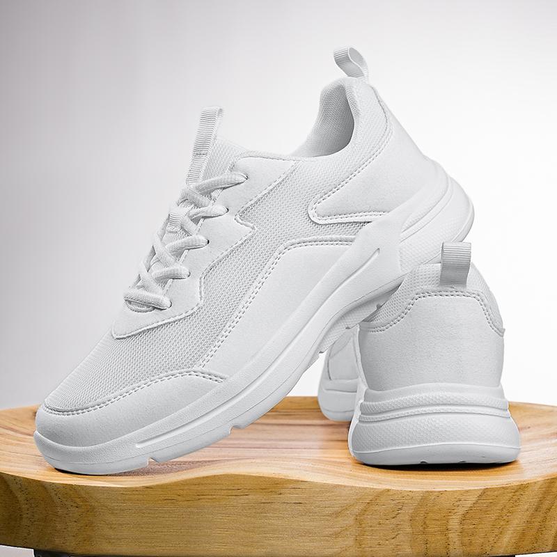 2025 Spring Summer New Small White Shoes Men's Shoes All Match Breathable Sports Lightweight Shock Absorption Casual Black 48