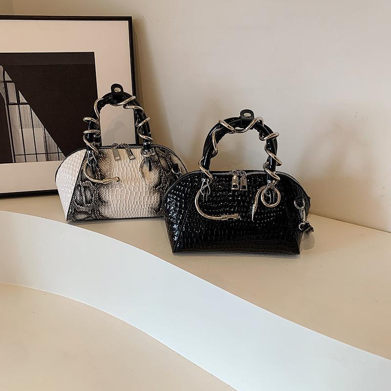 New European and American Fashion Stone Pattern Personalized Retro Versatile Handheld Crossbody Shell Bag