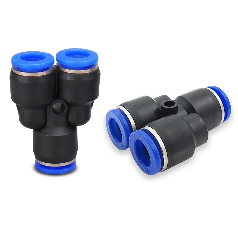 10Pcs PY Series Y-Type 3 Way Pneumatic Quick Connector 4-12mm Push-in Fitting for Air/Gas/Water Plastic Hose Pipe Ventilation Valves 4