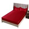 Ice Silk Satin Bed Sheets: Solid Color Three-Piece Set – Imitation Silk Mattress Protector.