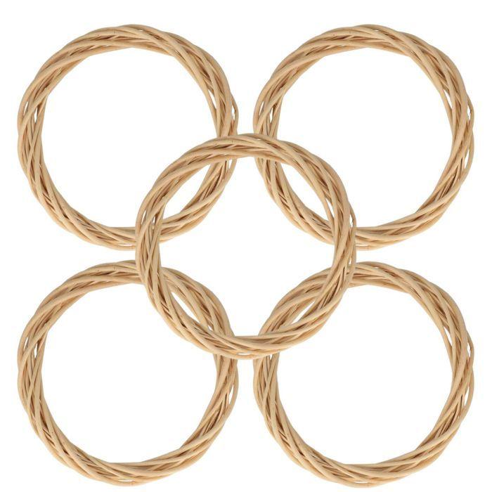 5 couronnes décoratives en osier 30 cm