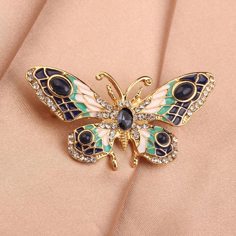 Elegancka niebieska korsaż do garnituru: Bauhinia Perła Broszka Pin zapobiegający ekspozycji dla kobiet