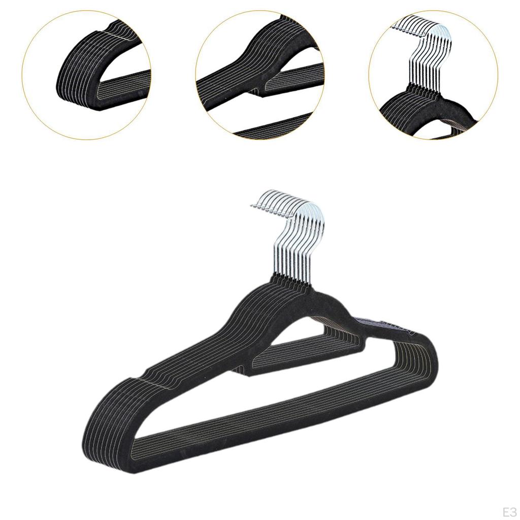10x Velvet Hangers Wardrobe Organisers Coat for Jeans Jackets Towels white