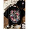 Women's Casual Floral & Slogan Print T-Shirt, Summer Women Clothes Y2k Clothes T Shirt Women Vintage Clothes Y2k Top T Shirts