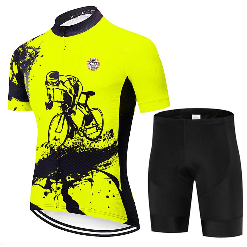 

Cycling Jersey Suit 2025 New Men Summer Short Sleeve Set Breathable Racing Sport MTB Bicycle Clothes Outdoor Bike Uniform S