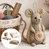 Proyecto de Costura con Tela Floral Patchwork Ratón Kit DIY, Set de Manualidades Hecho a Mano con Tela, Relleno y Botones Lindos de Decoración de Peluche, Adorno Relleno