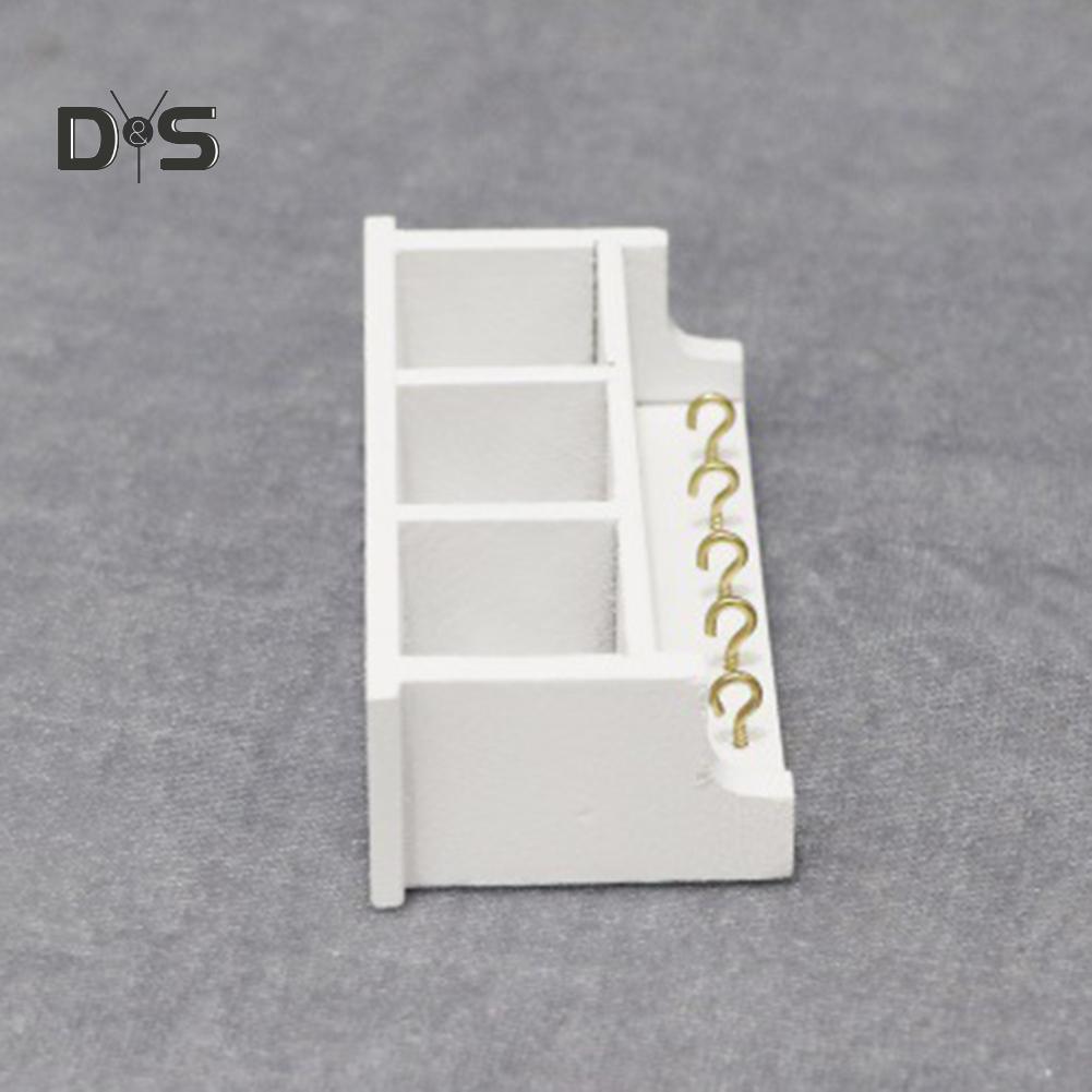 Mud In Your Eye Mini Dollhouse Wooden Storage Rack with Hook Kitchen Furniture Accessory