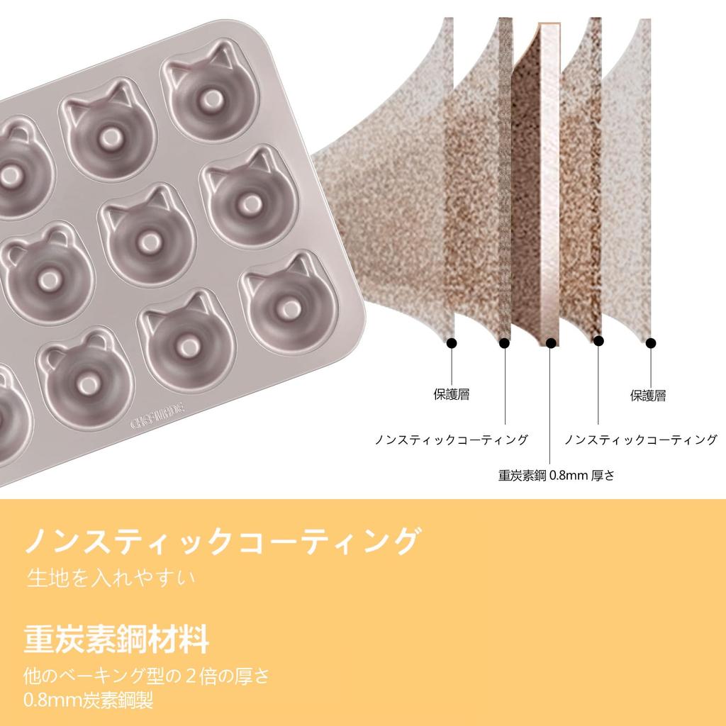 CHEFMADE Cupcake Panda Baking Outer x cm x 6 x 6 cm Molds, 12-Piece Set, Non-Stick Mold, Dimensions Approx. 32.6 25.8 2.3 cm, Cups