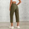 Women's Fashionable Drawstring With Flip Pocket Solid Color Captcha Pants Work Pants