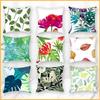 Green Plant and Flower Pattern Pillow Cover, Fresh and Natural Feeling Home Sofa Cushion Cover, Pillow Cover Decoration