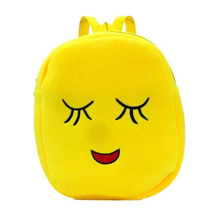 Adorable Cute Smile Emoji Face Backpack For Kids Crafted With Plush Material
