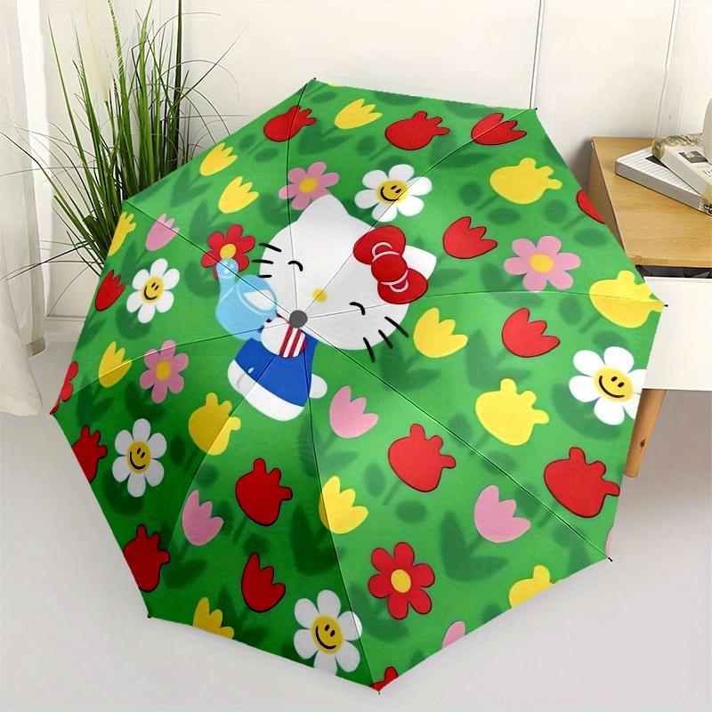 

1pc Hello Kitty Flower Garden Umbrella with Plastic Handle,Suitable for All Seasons Home Travel Outdoor UmbrellaSanlio696