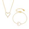 Qiong Yao Heart Zircon Clavicle Chain Bracelet - Light Luxury, Simple Women's Set