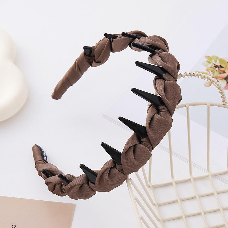 High-End Satin Tooth Comb Headband for Women - Non-Slip, Fashionable 2026 Hair Accessory with Teeth Press Hair Clip