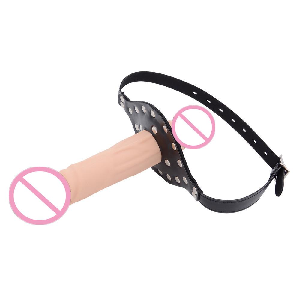 Double-Ended Mouth Gag Strapon Dildo Plug Bdsm Bondage Deep Throat Penis Harness Erotic Product Sex Toys for Couples Adult Games