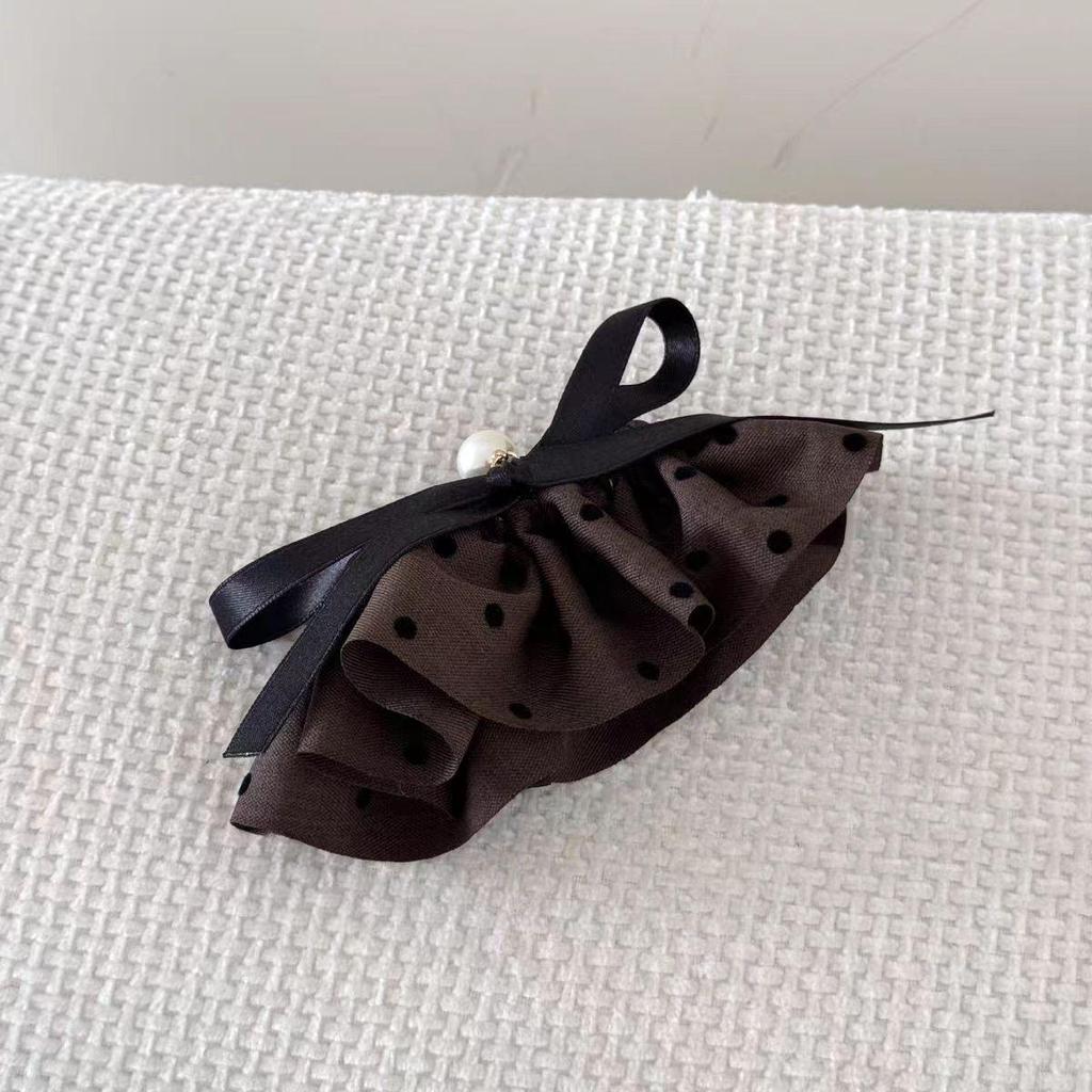 Korean Polka Dot Bow Hair Clip - Elegant French Spring Headwear for Women