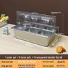 Zhebu Stainless Steel Divided Display Tray with Transparent Flip Lid