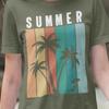 Summer Shirt Retro Sunset Tee | Palm Tree Graphic T-Shirt | Vintage Beach Shirt | Tropical Vacation Top | Coastal Summer Outfit