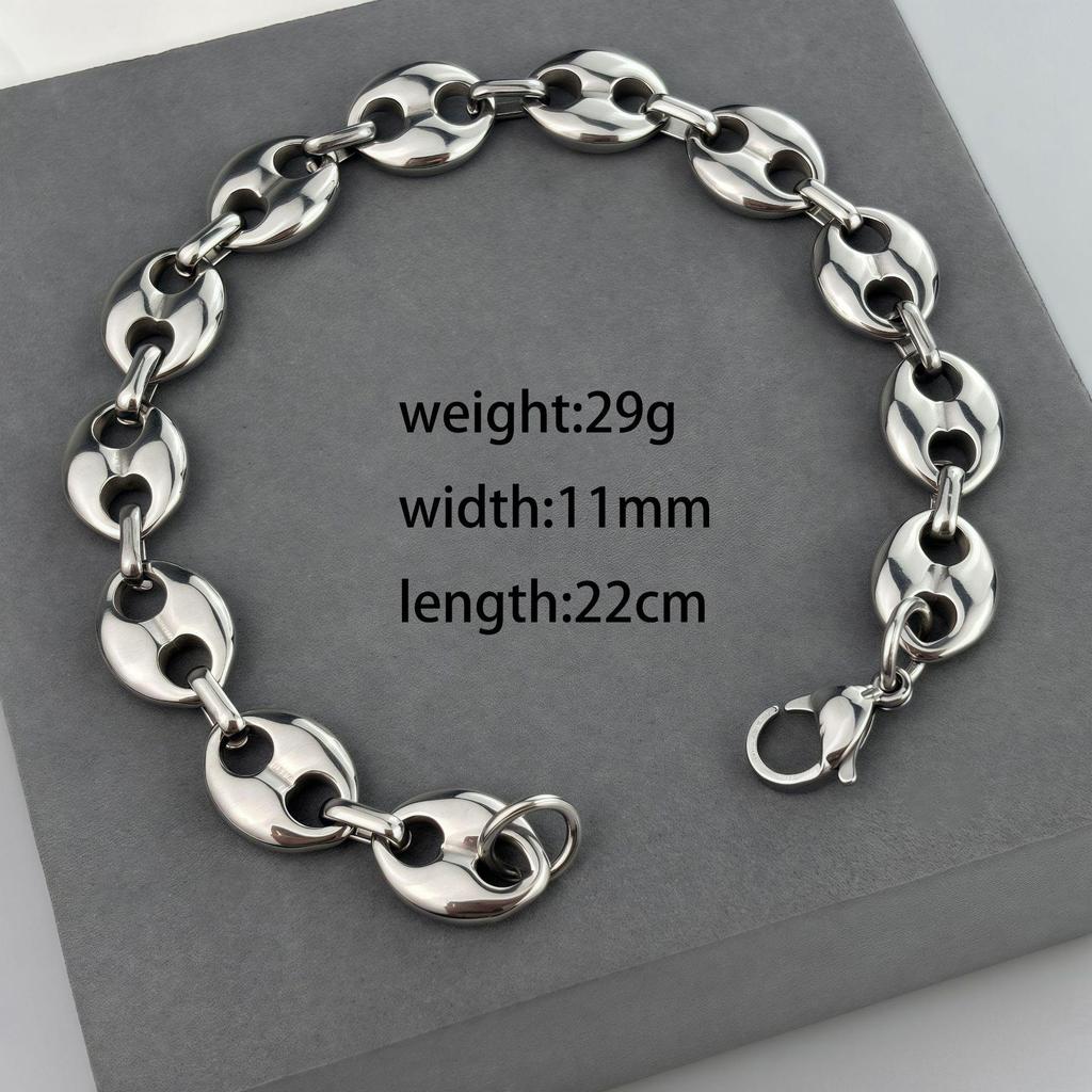 18k Vergoldetes Kaffeebohnen-Ketten-Halsketten- und Armband-Set