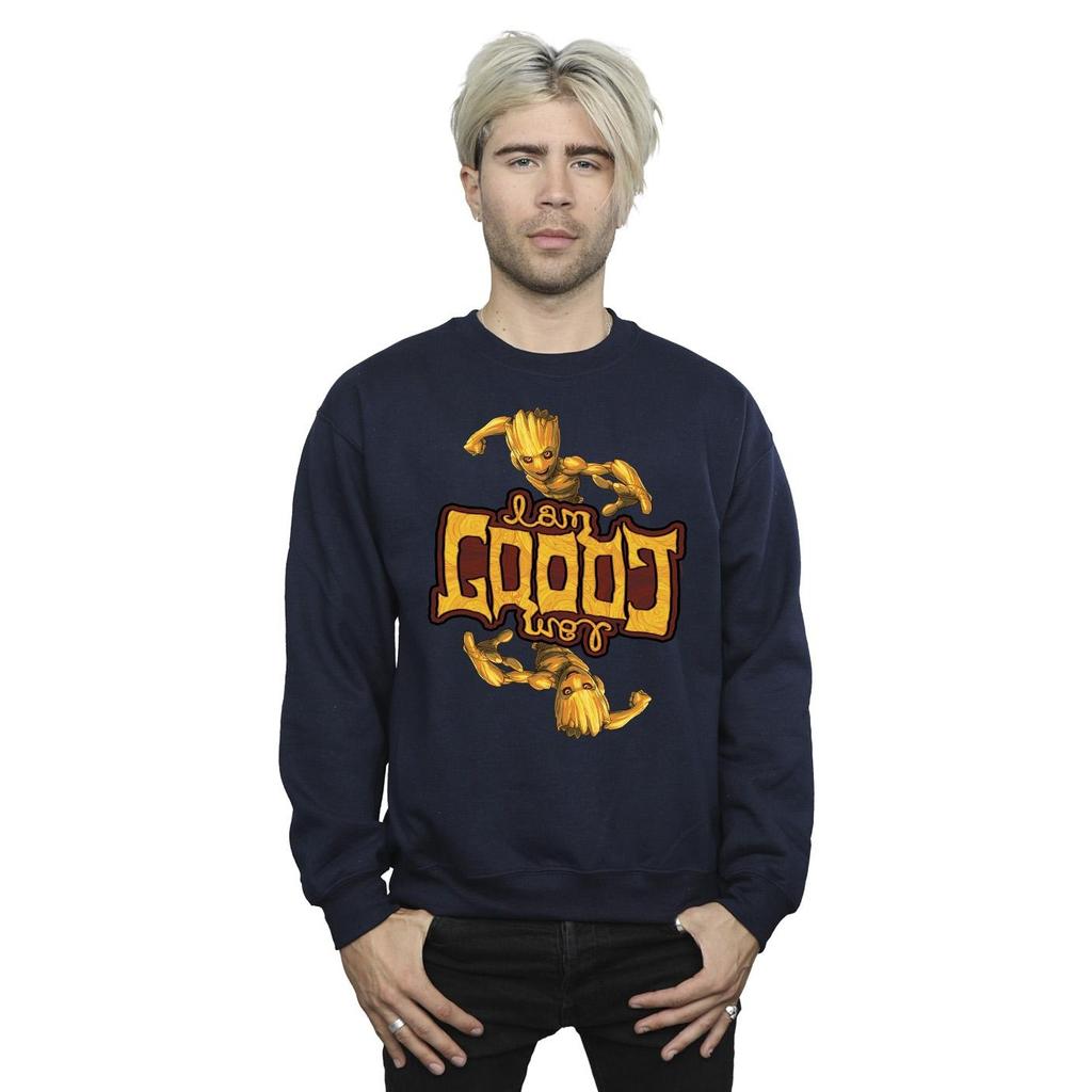 Marvel Mens Guardians Of The Galaxy Groot Inverted Grain Sweatshirt