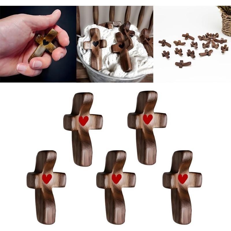 Handcrafted Wooden Cross My Heart, Wooden Cross Fidget, Wood Pocket Cross, Pocket Crosses In Bulk, Handheld Wooden Cross, Stress Relief Pocket Cross