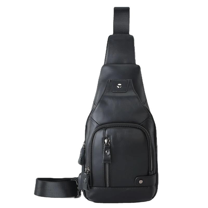 

Мужская нагрудная сумка из 100% натуральной кожи с USB, качественные сумки кросс-боди, лидер продаж 2024 года, мужские сумки, дорожная наплечная сумка, сумка-тоут 30x16x7cm чёрный