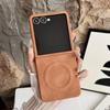 Flip7 Lambskin Magnetic Phone Case For Samsung Galaxy Z Flip 8 7 6 5 4 3 Sheep Skin For Magsafe Wireless Charging Matte Coque