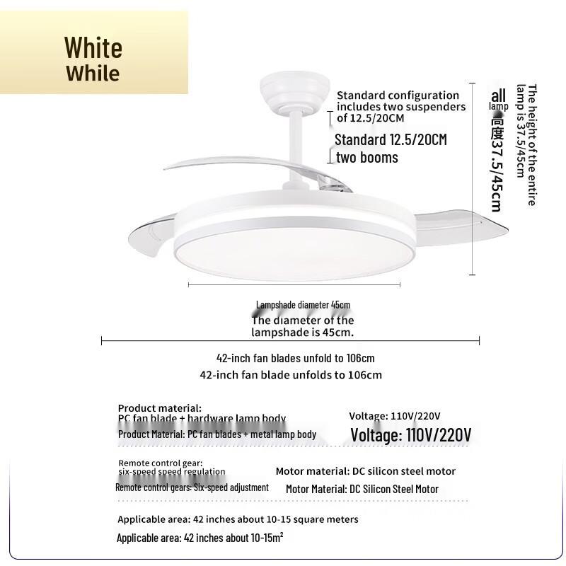 Oeny 42-Inch Dimmable LED Ceiling Fan with Remote Control