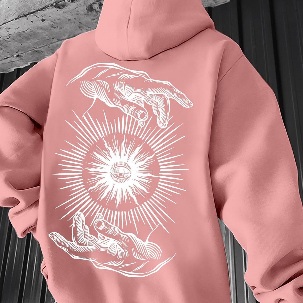 Fashion Hand Eye Totem Printed Men's Hoodies Pullover Autumn Clothing Casual Clothes Women Tops Outdoor Street Sweatshirts