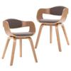 Chaises à manger - MAISON EXCLUSIVE - Lot de 2 - Bois courbé - Tissu taupe - Rembourrées