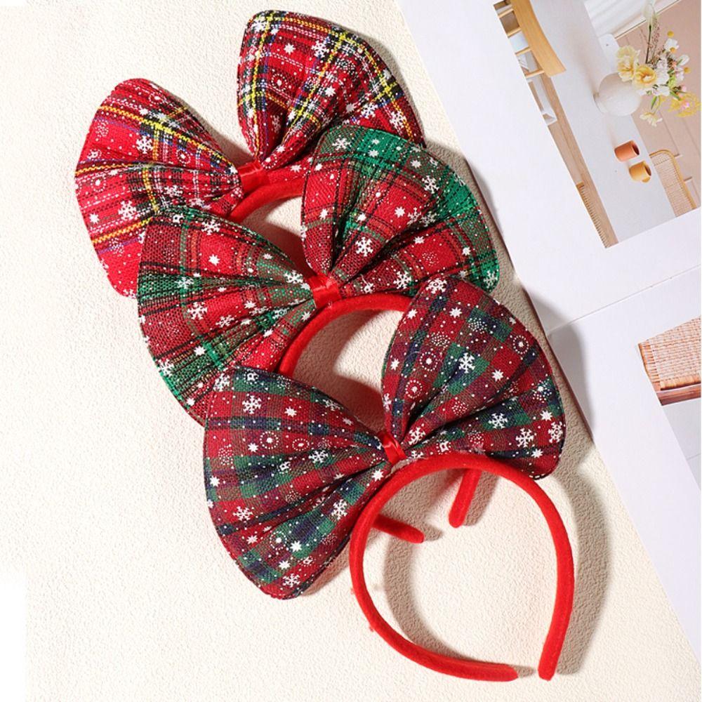 Shiny Bowknot Hair Hoop Cute Snowflake Cosplay Hairband Korean Style Sweet Christmas Headwear Costume Party Accessories