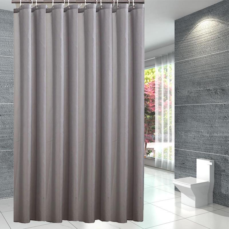 Pure Color Waterproof Bathroom Shower Curtain Mildew Proof Thickened Polyester Bath Curtain Shower Curtains