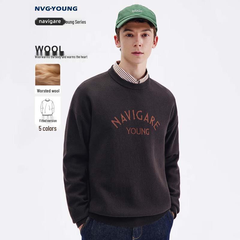 

Navigare Men s Round Neck Wool Blend Sweater 2XL