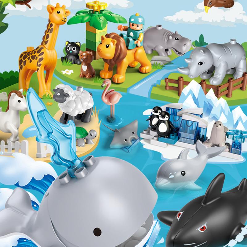 26Pcs/Set Big Size Figure Animals Block Farm Series Big Building Blocks Animals Series Toys For Childrens Kids Party Gift