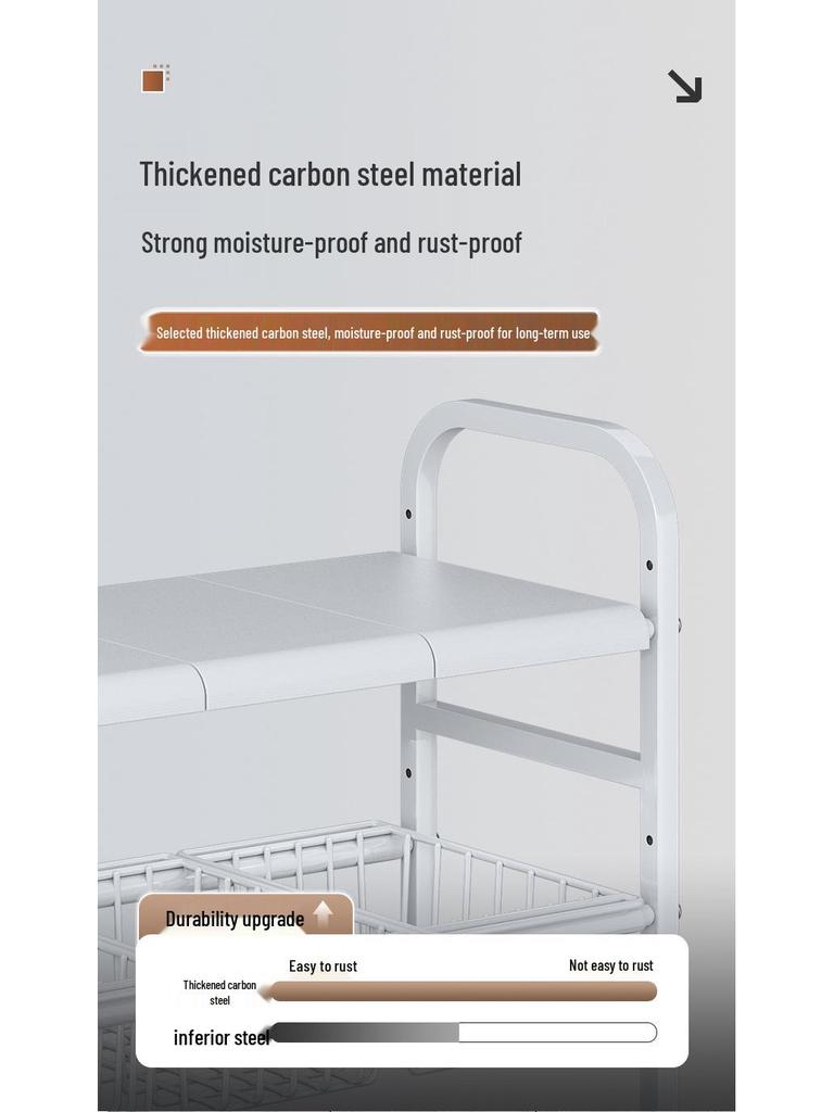 Retractable Under-Sink Tiered Shelf and Pot Storage Rack