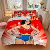 3pcs Wonder Girl Cover Set,Soft Comfortable Duvet Cover,Guest Room (1*Duvet Cover + 2*Pillowcases, Without Core) yy251024102