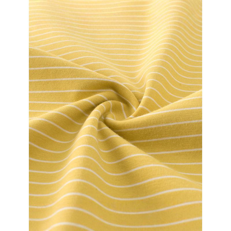 2026 Summer Boys' Korean Style Striped Lycra Cotton Round Neck T-shirt