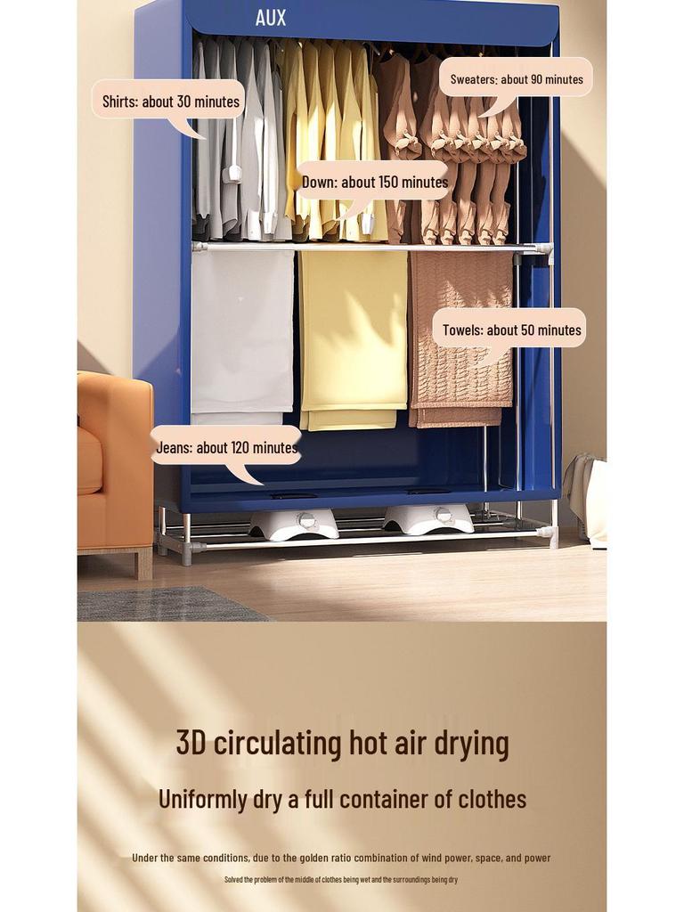 Aux 3000W Foldable Commercial Clothes and Towel Dryer with Large Capacity