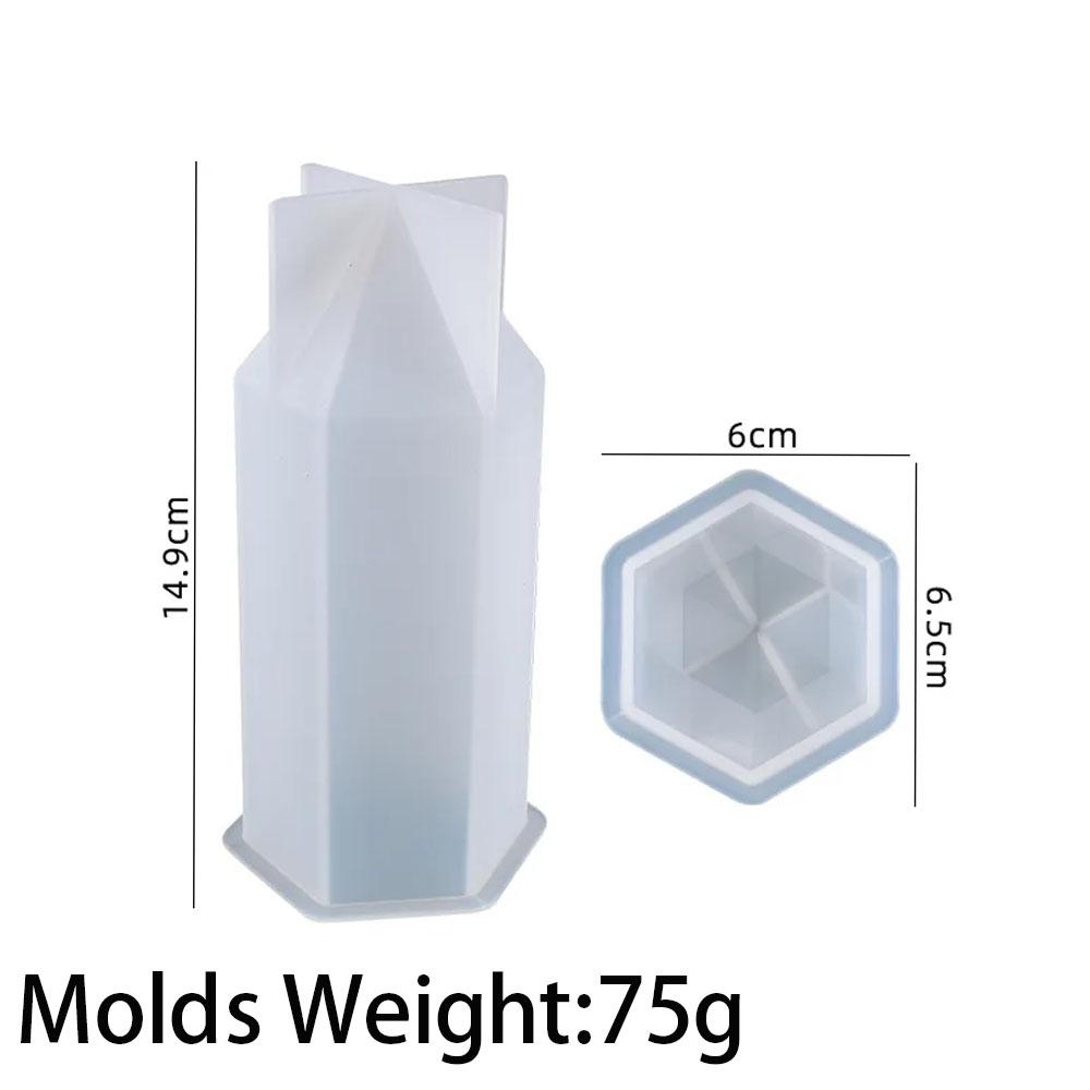 3D Hexagon Peaked Silicone Candle Mold DIY Festival Ornament Candle Soap Making Supplies Epoxy Resin Craft Molds Home Decor
