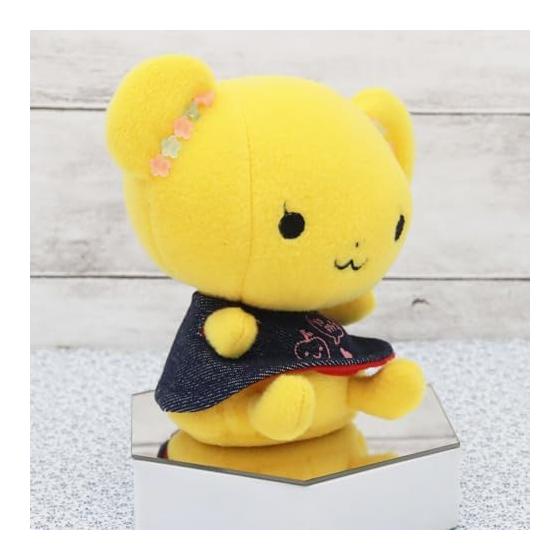 Shinada Plush Toy YOPPY'S (L) Set of 4 - Stylish YOPPYs with Fashionable Denim Print Outfits and Charming Bead Hair Accessories