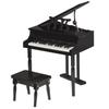 Kinderspielzeug-Holzflügel - 30 Tasten Keyboard - Inklusive Hocker und Notenständer - Musikinstrument - Schwarzes MDF