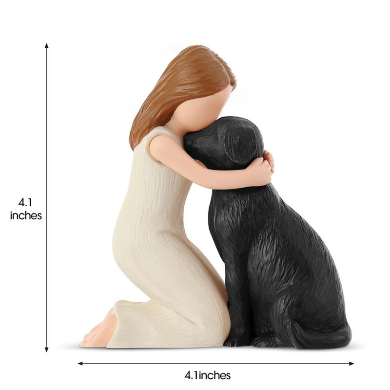 A25F-Figure Statue Amore Mio Cane, Angeli Cane Amicizia Ricordo Regali, Figure Scolpite Dipinte a Mano Per Amanti dei Cani