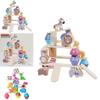 Wooden Animal Stacking Toy With Water Based Paint For Child Development And Parent Child Interaction