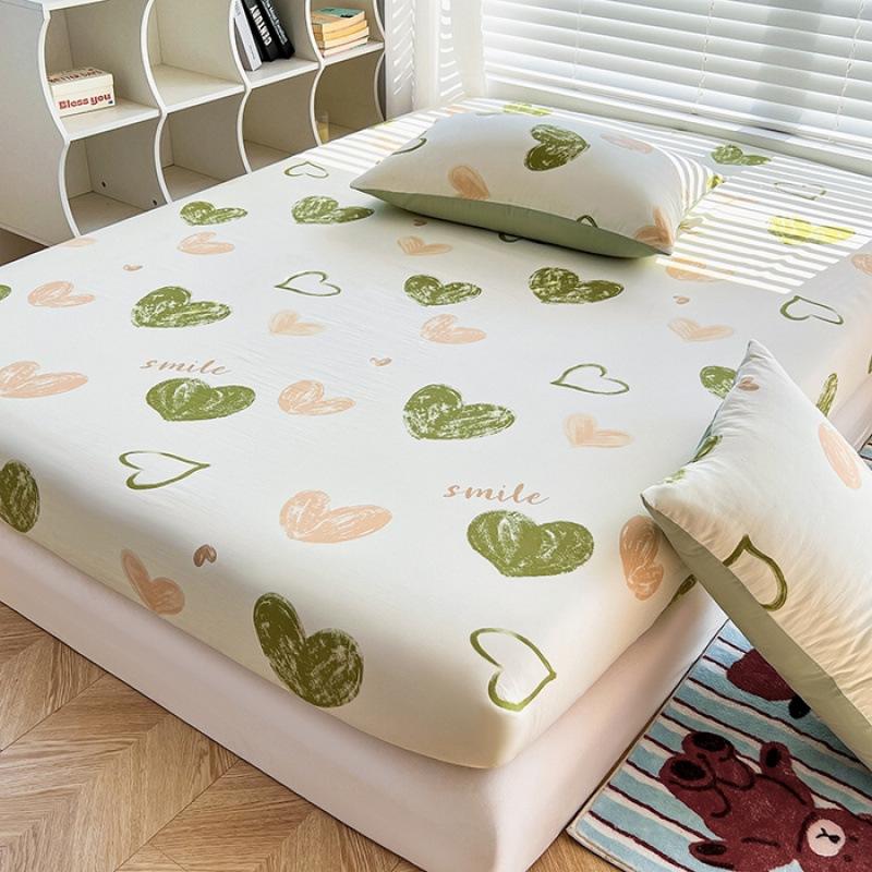 machine washable fitted sheet non-slip all-inclusive mattress protective cover student fitted sheet three-piece set 120x200cm 3pcs